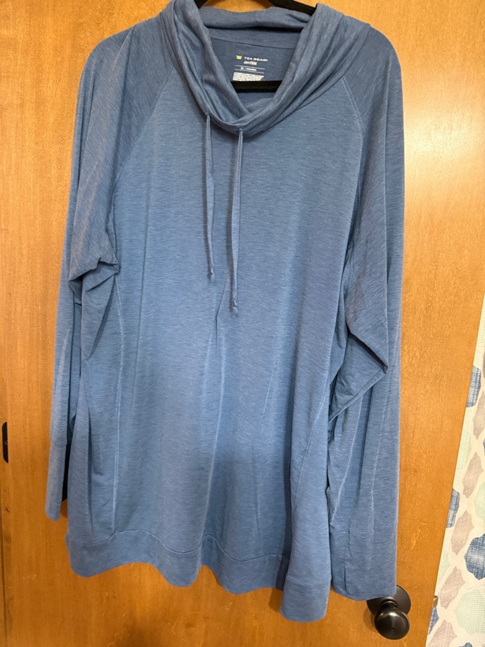 Women’s Cozy Dusty Blue Lightweight Cowl Neck Pullover